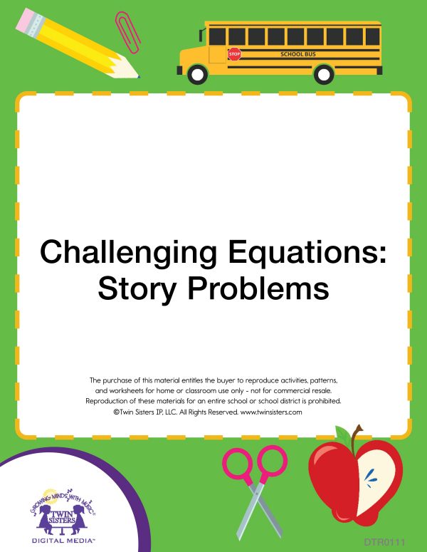 Image Representing Cover Art For Challenging Equations: Story Problems