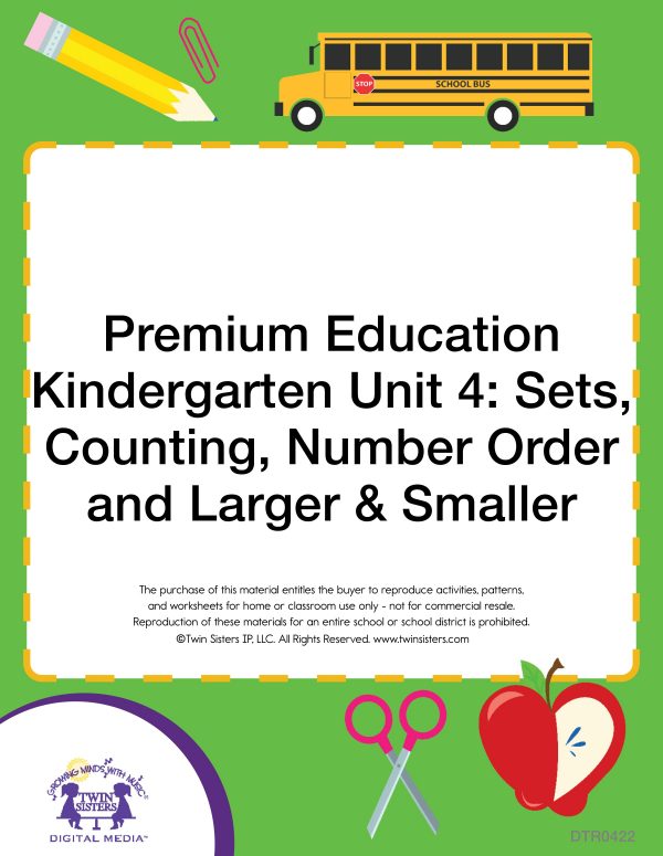 Image Representing Cover Art For Premium Education Kindergarten Unit 4: Sets, Counting, Number Order And Larger &Amp; Smaller